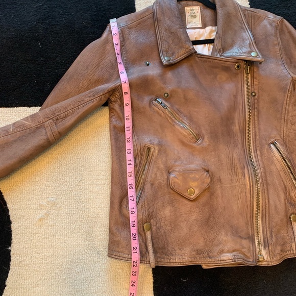 NWOT Free People Jealousy Leather Jacket Xsmall. Champagne. - Picture 10 of 14